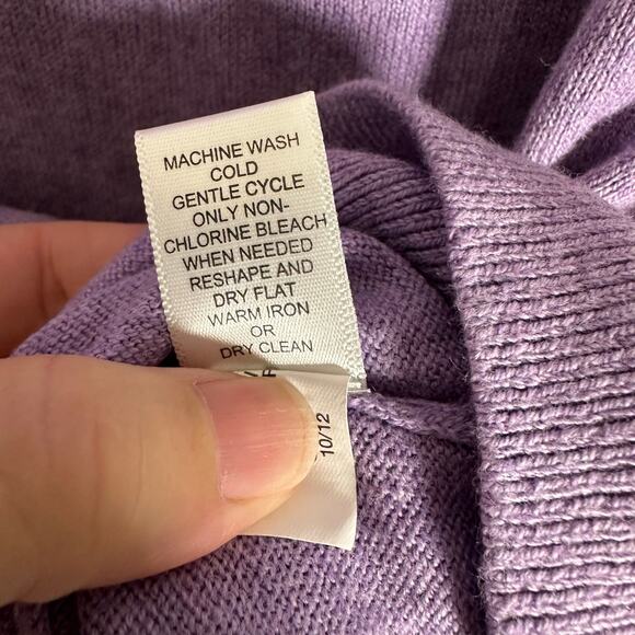 Banana Republic Cotton‎ Cashmere V-Neck Sweater Mens Medium SOFT Classic Purple - Picture 6 of 9